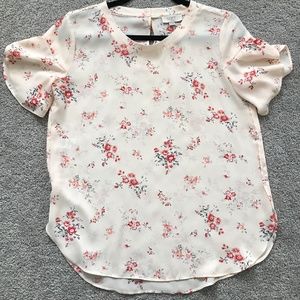 Loft Floral Blush Blouse